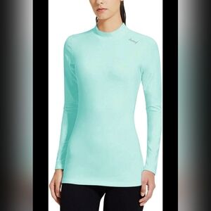 Baleadas aqua reflective compression shirt long sleeved womens medium active gym